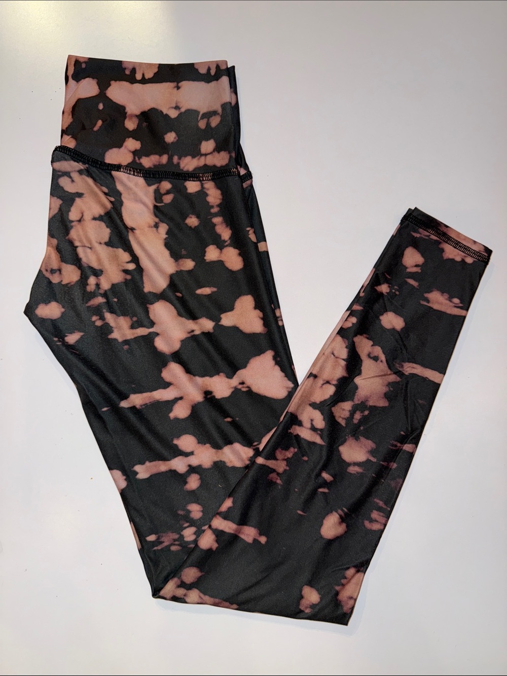 Teeki women’s Tie-Dye Black and Pink Athletic Leggings